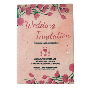 Cuốn Tiểu Thuyết 100% handmade phân hủy nảy mầm thẻ giấy hình dạng tùy chỉnh lời mời đám cưới menu Thẻ Bảng thẻ - Product Image 4