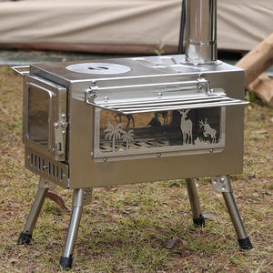 Poêle à <span class=keywords><strong>bois</strong></span> miniature portable abordable en acier inoxydable - Ustensiles de cuisine pour le camping et les voyages en plein air - Product Image 3