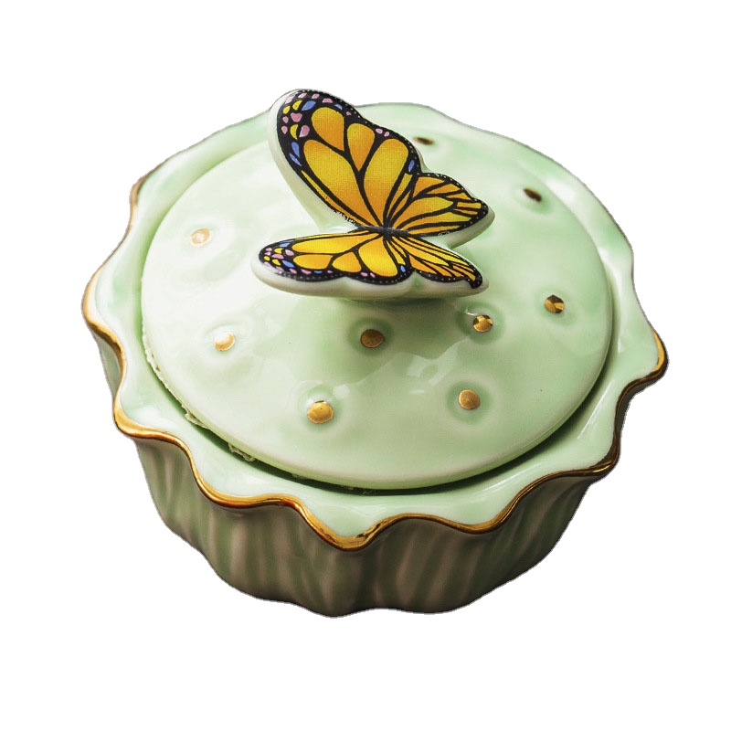 Креативная Бабочка керамическая чайная коробка новая Мини Милая шкатулка для ювелирных изделий простая девушка аксессуары керамическая шкатулка