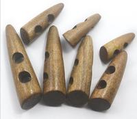 Kancing Kayu 2 Lubang yang Berkelanjutan, Kancing Mantel Duffel Kayu Alami untuk Menjahit