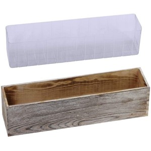 Rectangle Whitewashed Wooden Rectangular Planter Decorative Rustic wood planter box