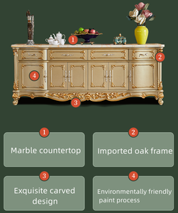 Aparador de Madera Antiguo para Champán, Mueble de Lujo para Comedor, Mueble de Almacenamiento para Platos, Aparador de Lujo - Product Image 2