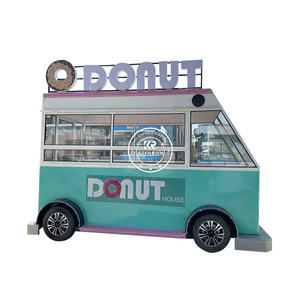 Cute <span class=keywords><strong>Donut</strong></span> Ice Cream Juice Carrito de comida móvil 110V EE. UU. Estándar Comercial Pequeño camión de comida eléctrico - Product Image 6