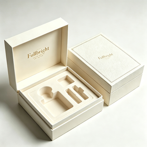 OEM Custom Logo Premium Hinge Perfume Box with Molded <b>Pulp</b> Insert - Eco-Friendly Textured Cardboard Gift Packaging Manufacturer - Product Image 1
