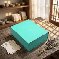 Boîte cadeau portable en carton noir sur mesure avec couvercle pour la présentation de vêtements de luxe