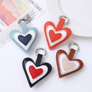 RTS 4 Colors <b>Cute</b> Puffy PU Leather Heart-Shaped Portable Keychain Bag Pendant <b>Keyring</b> Gift Promotions New Business Giveaway - Product Image 1