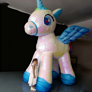 Mascotte de licorne irisée <span class=keywords><strong>gonflable</strong></span>, <span class=keywords><strong>ballon</strong></span> de dessin animé, décoration de scène, défilé publicitaire, sculptures gonflables - Product Image 3