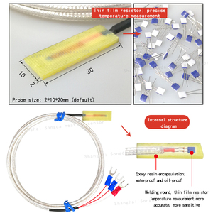 مستشعر حرارة <span class=keywords><strong>PT100</strong></span>/PT1000 ثنائي الأسلاك، مقاوم للحرارة العالية، من الفولاذ المقاوم للصدأ، تصنيف IP68، متاح للتصنيع حسب الطلب للاستخدامات الصناعية - Product Image 5