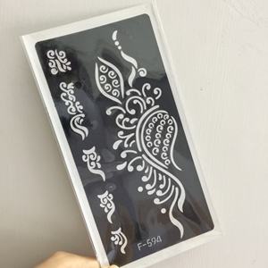 Reutilizable cara cuerpo pintura tatuaje plantilla pegatina temporal aerógrafo geométrico Floral <span class=keywords><strong>flor</strong></span> dedo mano tatuaje pegatina - Product Image 1