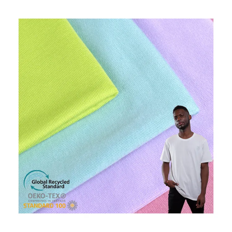 plain dye solid custom color t shirt fabric supplier single jersey 95% rayon 5% spandex knitted fabric jersey