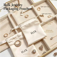 Pochette de rangement en satin de soie avec cordon de serrage pour bijoux (colliers, bagues, boucles d'oreilles, bracelets, broches) avec logo - Promotion