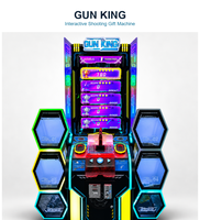 Machine de jeu vidéo de tir simulateur Gun King de 50 pouces à monnayeur, avec armoire à cadeaux à 6 compartiments et système de rédemption de prix lumineux pour divertissement