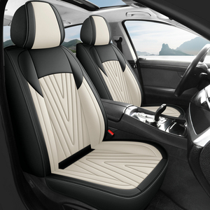 غطاء مقعد سيارة رياضي من الجلد الصناعي PVC بسعر رخيص يناسب جميع السيارات، طقم كامل من 10 قطع لجميع المواسم لـ 5 مقاعد - Product Image 4