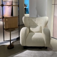 Fauteuil de détente moderne inclinable en tissu, style français, avec cadre en bois surdimensionné, ensemble de chaises pour salon, bureau à domicile et chambre à coucher