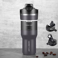 Thermos en acier inoxydable personnalisé avec impression, gobelet isotherme unique de luxe pour les voyages, mugs à café pour cadeau de Noël