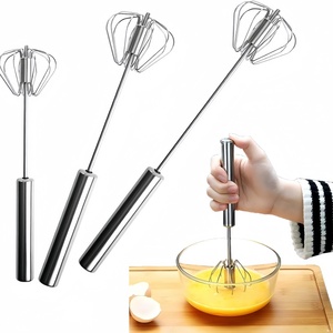 Semi <strong>Automatic</strong> 3pcs Stainless Steel Hand Push Rotary Egg Whisk Mixer <strong>Stirrer</strong> for Blending - Product Image 5