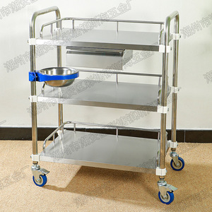 Carro de acero inoxidable engrosado para uso transfronterizo, carro de tratamiento, carro médico para salón de belleza, carro de instrumentos para enfermeras de clínica - Product Image 1
