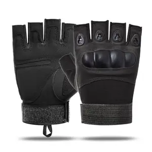 Fingerless Knuckle Protective Respirável Lightweight Outdoor Luvas para Tiro Caça Motociclismo Escalada