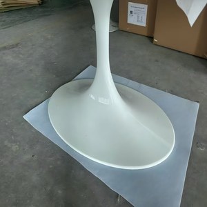 Tavolo da pranzo ovale in stile crema francese 12 posti in alluminio in fibra di vetro tulipano 72 ''tromba in ceramica tavolo da pranzo fabbrica - Product Image 5