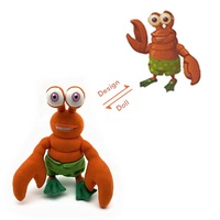 Peluche personnalisée mignonne de style anime, poupée aux grands yeux, mascotte en peluche, jouet en peluche, langouste, mascotte douce pour les jeux américains