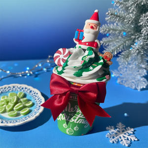 6.9 Inch Realistic Artificial Dessert Ornament Christmas Green Paper Cup Ice Cream Fake Physical Model Festive Plastic Crafts - Product Image 2