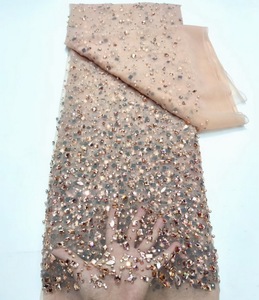 Nhà Máy Nhà Sản Xuất Pháp Ren Vải Bầu Trời Màu Xanh Thêu Pháp Ren Đính Cườm Đám Cưới Ren Vải - Product Image 6