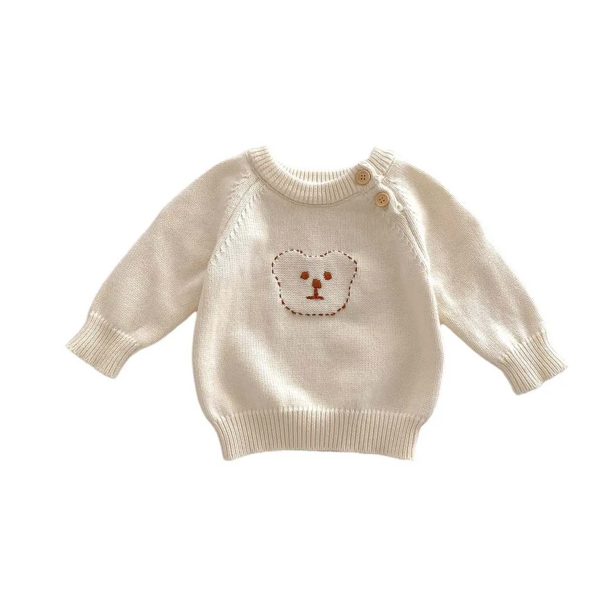गर्म बिक्री अनुकूलित शैली शीतकालीन स्वेटर नरम और आरामदायक 100% कपास बुना स्वेटर बच्चों के लिए आकस्मिक बच्चे स्वेटर