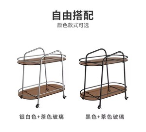 Table basse en verre <span class=keywords><strong>à</strong></span> <span class=keywords><strong>roulettes</strong></span> de style nordique, luxe moderne, petite table d'appoint pour canapé, étagère de rangement pour salon, mobilier de maison - Product Image 6