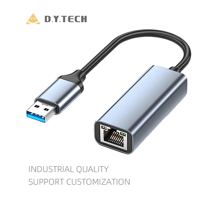 USB 3.0 Type Male RJ45 Gigabit Ethernet Adapter 1000Mbps USB-A Ethernet Cable PVC Braid for Computer Plug Play for