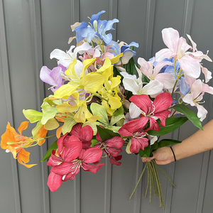 Albero di <span class=keywords><strong>Orchidea</strong></span> in Seta Artificiale, Pianta Tropicale Finta Senza Manutenzione con Foglie per Ufficio, Arco Nuziale, <span class=keywords><strong>Vaso</strong></span> da Tavolo - Product Image 6