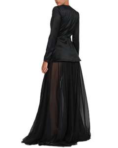 Autunno 2022 giacca <span class=keywords><strong>nera</strong></span> piccola giacca gonna temperamento sexy abito moda <span class=keywords><strong>donna</strong></span> abito casual - Product Image 3