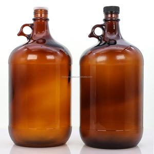 Growler en verre ambré style Californie 1 gallon 1L/2L/2.5L/4L 128oz pour bière, kombucha, vin, brassage maison avec <span class=keywords><strong>bouchon</strong></span> à vis et poignée - Product Image 2