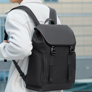 <strong>Black</strong> Woven <strong>Leather</strong> Geometric Backpack 36-56L Large Capacity Luxury Zipper Travel <strong>Rucksack</strong> Men <strong>Women</strong> Casual Waterproof Unisex - Product Image 5