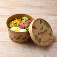 Contenants jetables en papier kraft pour nouilles instantanées, tasses à soupe chaude, bols à salade avec couvercles