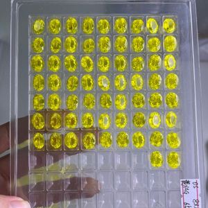 หินโกเมนสีเหลืองเรืองแสงโกเมนอะลูมิเนียมโกเมน Yttrium หินพลอยเทียมตัดทรงรี - Product Image 3