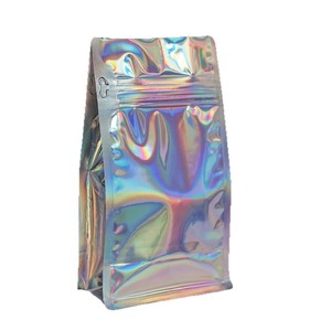 Bolsa de café con cierre vertical, película holográfica iridiscente, válvula única, bolsa de embalaje de calidad alimentaria para café, té y refrigerios - Product Image 5