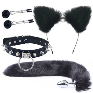 Conjunto de Bondage de 4 Piezas Fox Yamamoto, con Peluche y Aleación de Zinc, Tapones Anales, Pinzas para el Cabello, Pinzas para los Pezones, Collares - Juguetes Sexuales Suaves para Adultos - Product Image 5