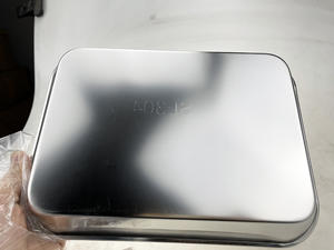 الفولاذ المقاوم للصدأ صينية مربعة 304 طب الأسنان مسطحة القاع تطهير علبة الأسنان صك صك - Product Image 2