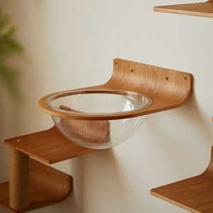 MPJ1009 Modern Ahşap Kapsül Kedi Yatağı Duvara Monte Kedi Tırmanma Çerçevesi Küçük Alanlar İçin Kompakt Tasarım Her Mevsim Kullanım - Product Image 2