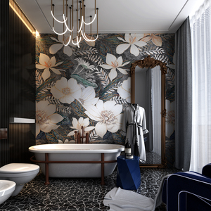 Panel de Pared de Piedra Sinterizada con Mosaico Personalizado, Textura Tropical de Lujo, Acabado Mate, 800*2600mm, para Sala de Estar de Villa - Product Image 5