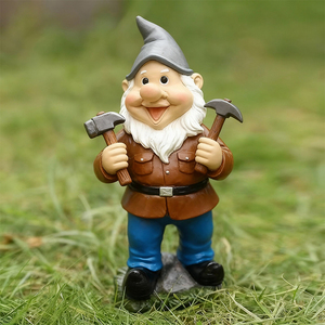 Statues de gnomes de jardin en résine (planteur/liseur/bricoleur/musicien) résistantes aux intempéries pour la décoration de patio, de cour et de pelouse - Product Image 3