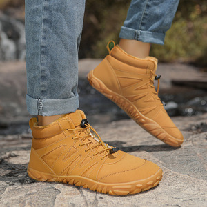 Bottes d'hiver unisexes, hauteur cheville, bout rond, tige synthétique, semelle extérieure en caoutchouc, imperméables, antidérapantes, doublure en fourrure, semelle intermédiaire en EVA - Product Image 1