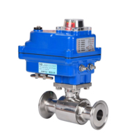 Vanne à boisseau sphérique électrique sanitaire en acier inoxydable avec enveloppe chauffante DN50, certifiée CE, disponible en version OEM