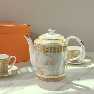 Low Price Discount Nordic Luxury Gold Mosaic Bone China Tea Set - Product Image 4