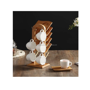 Porte-tasses en bois de haute qualité avec 6 crochets, exporté d'Inde, pour mariage, luxe, bois - Product Image 1