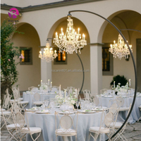 Support de lustre noir de 3 mètres de haut avec crochet, support de lustre doré pour décoration de scène et de fond de lieu de mariage