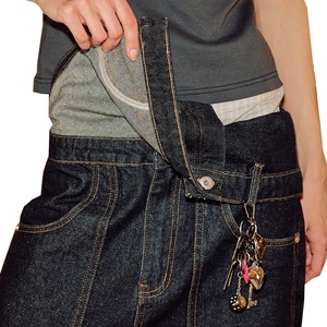 Pantalones Vaqueros Rectos de Moda al por Mayor para Hombre, de Cintura Alta, Holgados, con Bolsillos Invertidos, de Mezclilla Cruda - Product Image 6