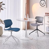 Chaise de bureau pivotante en plastique PP à accoudoir semi-enveloppant, couleur bicolore, avec logo personnalisé, directement de l'usine, pour usage commercial et bureautique