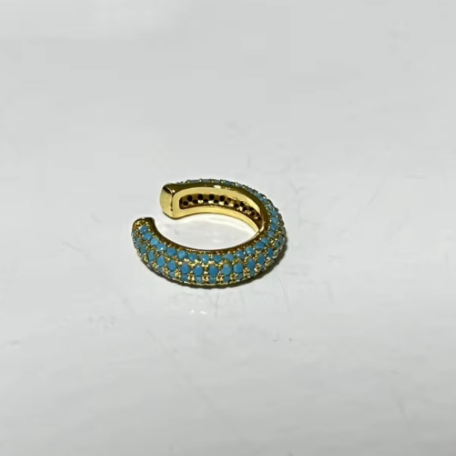 Gold TURQUOISE BLUE CZ