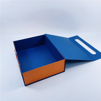 UV Spot Printing Embossing Texture Paper Magnetic Folding Cardboard Box with Handle Custom Size and Shape for Socks and Candles